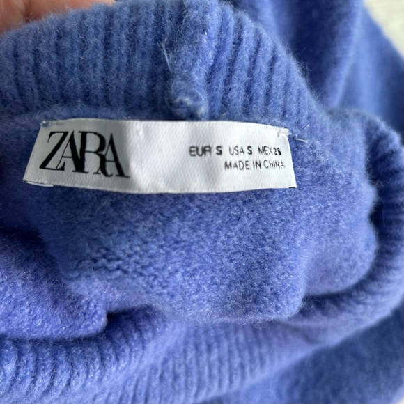 ZARA warm happy oversized turtleneck sweater in blue/peri - Picture 4 of 4